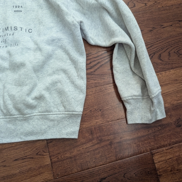 EUC Ladies Victoria's Secret Authentic & Optimistic L/S Lt Gray Sweatshirt Sz XL - Picture 4 of 6